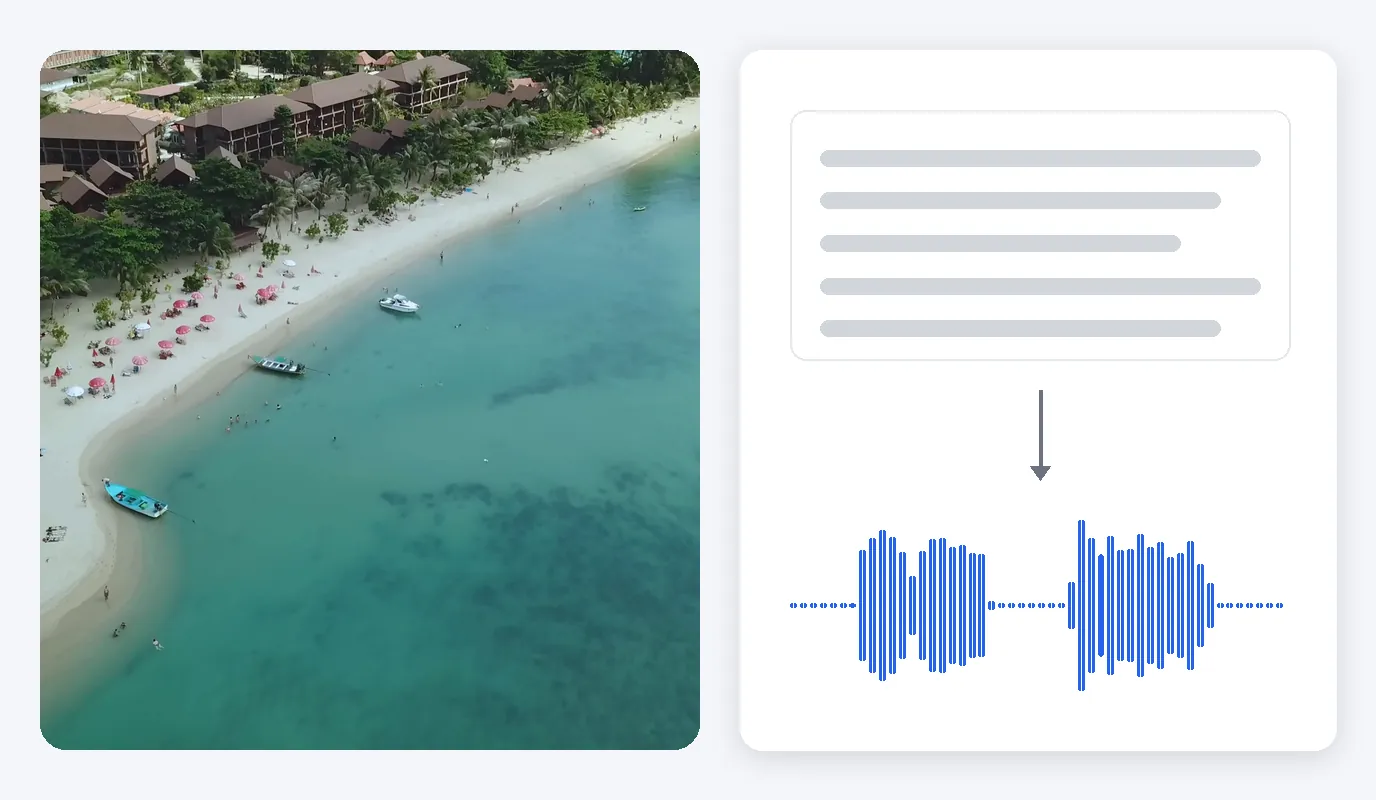 Beispielergebnis — Voiceover zum Video hinzufügen: Text eingeben, KI-Stimme wählen