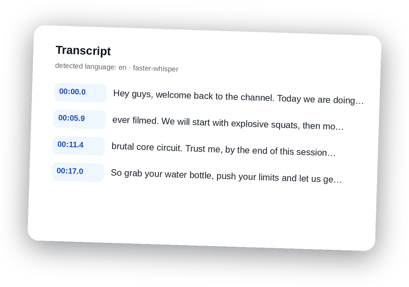 Demo — Video in Text – KI Video- & Audiotranskription (Kostenlos)