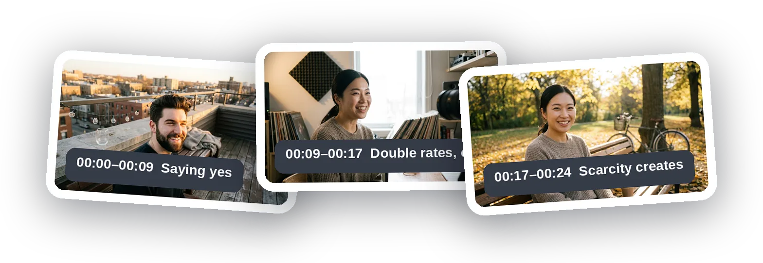 Demo — Montaggio video AI: trasforma un video lungo in un video breve