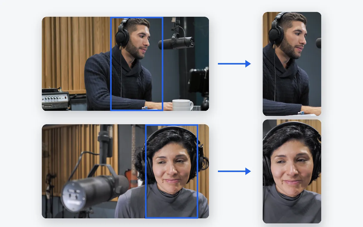 Vantaggio — Da video lungo a video corto con l'AI: clip verticali e sottotitoli gratis