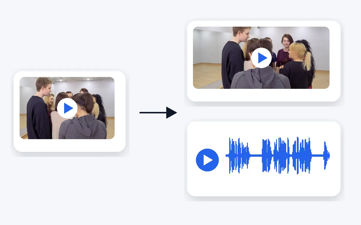 Vantaggio — Rimuovi la musica da un video e tieni la voce, online