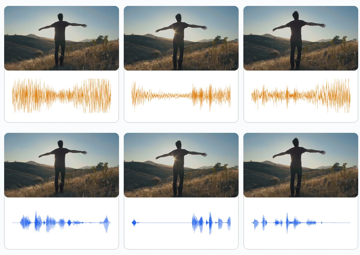 Vantaggio — Rimuovere il rumore del vento da video e audio, gratis e online
