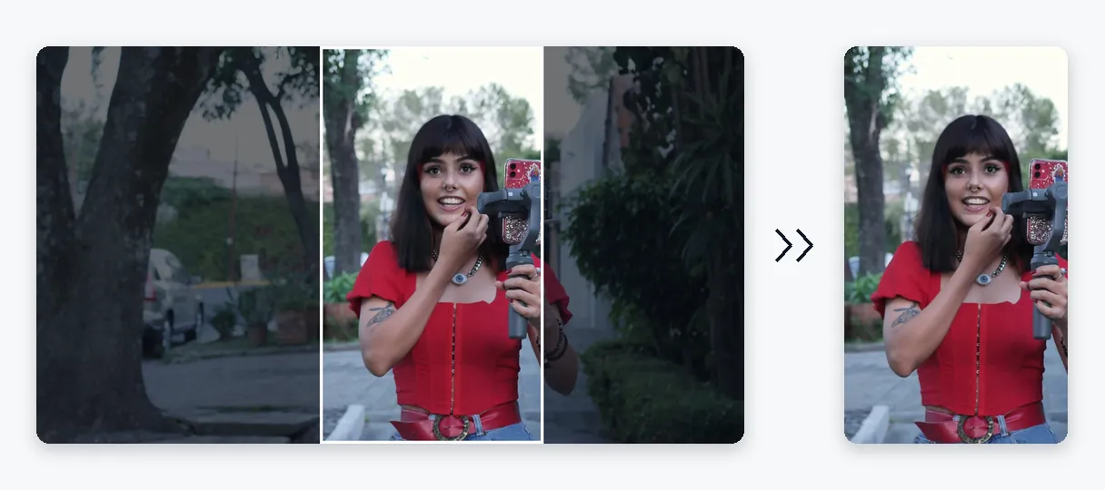 Vantaggio — Ridimensiona video per TikTok: Converti in verticale 9:16 online