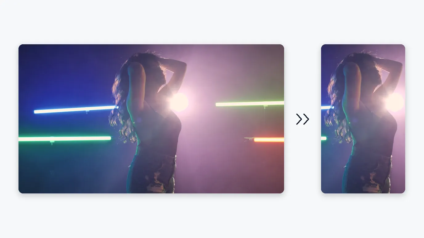 Beispielergebnis — Video für TikTok anpassen: Online in vertikales 9:16 konvertieren